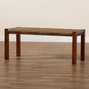 Hermes Woven Seagrass Accent Bench, One Size, Walnut Brown