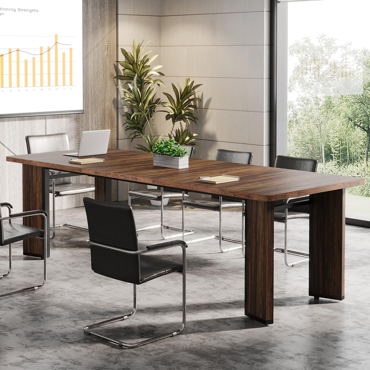 6.5FT Conference Table for 6-8, 78-Inch Large Rectangular Meeting Table