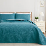 Mezcla Queen Quilt Bedding Set, Lightweight Teal Quilts Queen Full Size for All Seasons