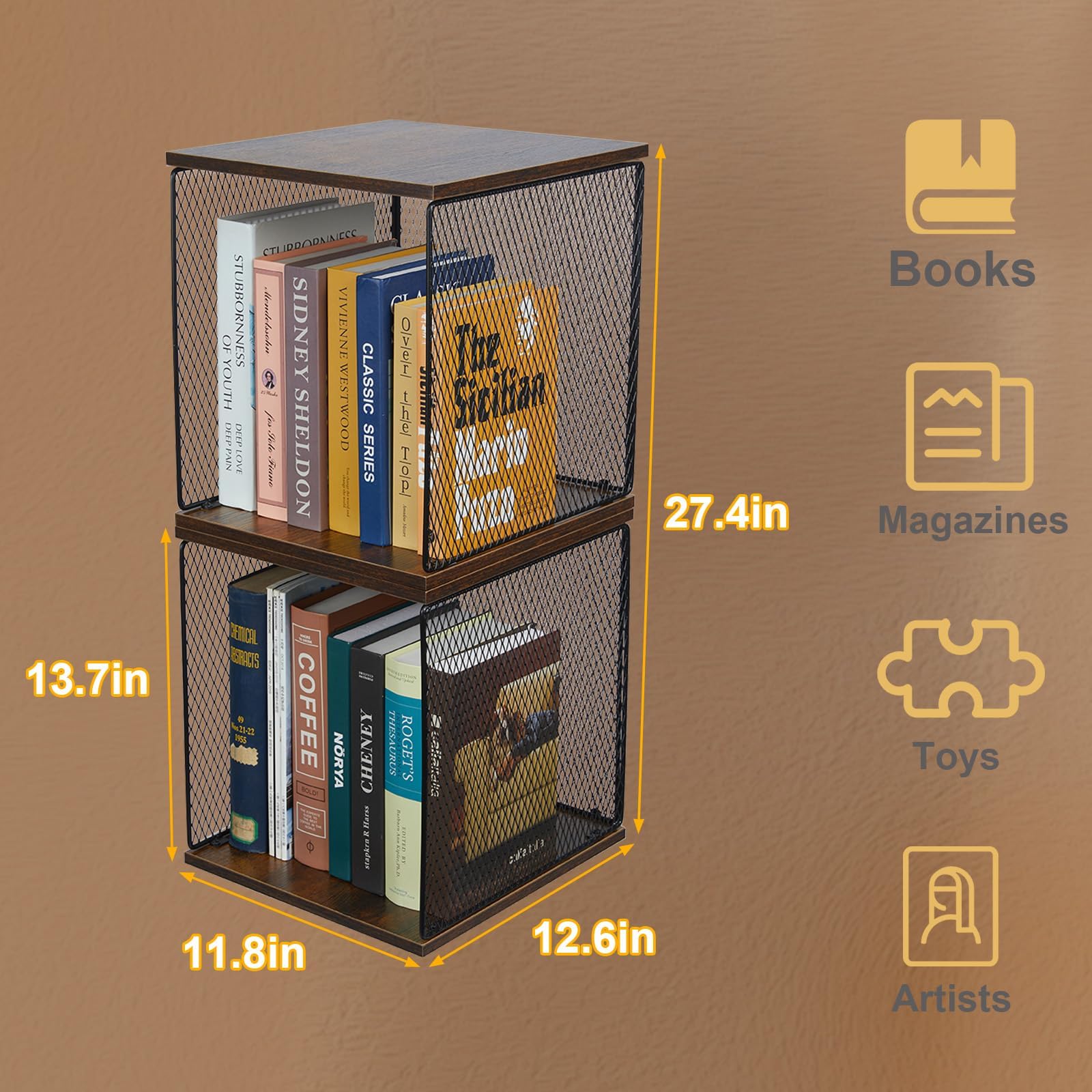 2 Cube Organizer Book Shelfs DIY Variable Stackable Cube Storage Organizer for Kid Bedroom、
