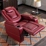 Power Recliner Chairs with USB Ports and Cup Holders, Electric PU Leather Home Theater