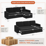 Sectional Sofa L-Shaped Sofa Couch Bed w/Chaise & USB, Reversible Couch