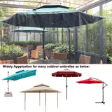 Black Patio Umbrella Mosquito Net, with Double Zipper Door, Polyester Mesh Screen,