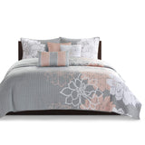 Lola 100% Cotton Quilt Set-Casual Floral Channel Stitching Design All Season