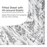 Floral Bed Sheets King Size, 18 inches Deep Pocket Sheets 1800 Thread Count,