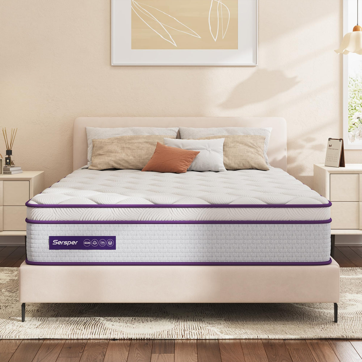 Queen Size Mattress - 10 Inch Hybrid Mattress with Memory Foam & Heavier Coils - Ergonomic Design for