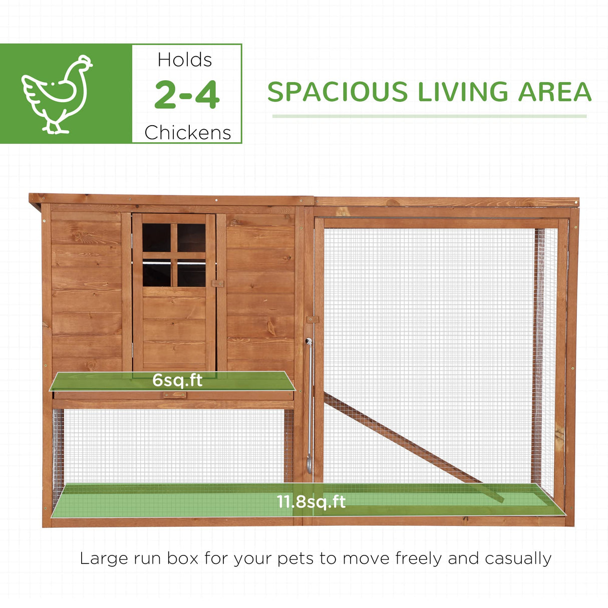 Deluxe Large Wood Chicken Coop Backyard Hen House 3-5 Chickens