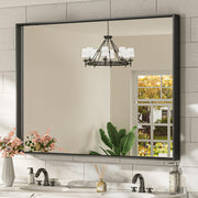 Black Bathroom Vanity Mirror for Wall, Metal Frame