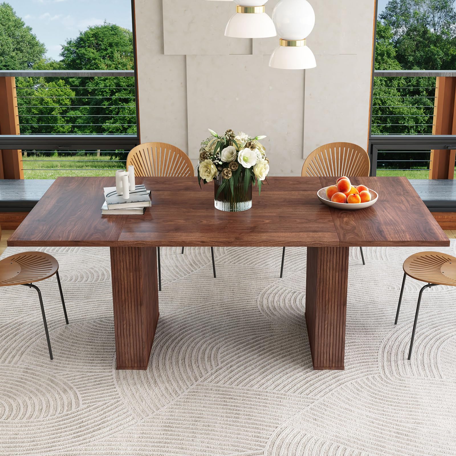 78 Inch Dining Table for 6 8 10, Modern Farmhouse Rectangular Kitchen Table, Long Dining