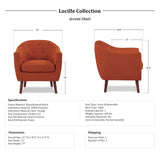 Fabric Barrel Chair, Orange