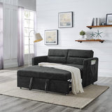 76.8'' Pull Out Sleeper Reversible Sectional Storage Sofa Bed, Convertible Velvet Corner Sofa Bed and Reversible