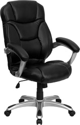 Jessie High Back Black Microfiber Contemporary Executive Swivel Ergonomic Office Chair