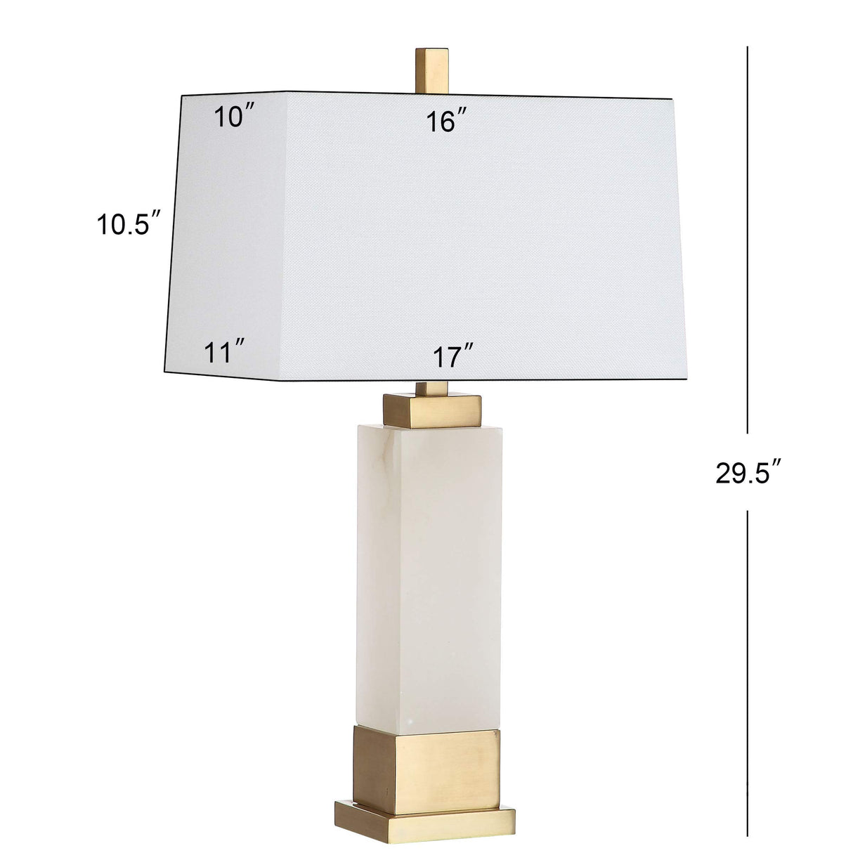 SAFAVIEH Lighting Collection Rozella Alabaster White/ Gold 30-inch Bedroom Living Room Home Office Desk Nightstand Table Lamp (LED Bulb Included)