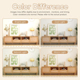 Rattan TV Stand for TVs up to 85" - Boho Entertainment Center with Storage