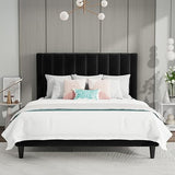 Queen Bed Frame/Velvet Upholstered Platform Bed Frame with Headboard/Strong Wood