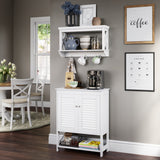 Ellsworth 2-Door Floor Cabinet with Open Shelf - Bathroom Storage Cabinet for Towels