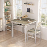 3-Piece Dining Table Set for Small Spaces with Storage