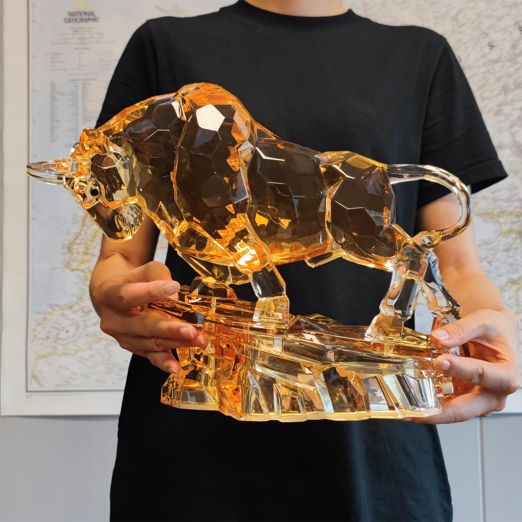 Acrylic Bull Statue Wall Street Bull Statue Sculpture Stock Market Charging