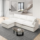 Cloud Sectional Sofa,117" Large Convertible Modular Couch,L Shape Down Fill Sectional Sofa