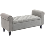 50" Storage Ottoman Bench, Upholstered End of Bed Bench