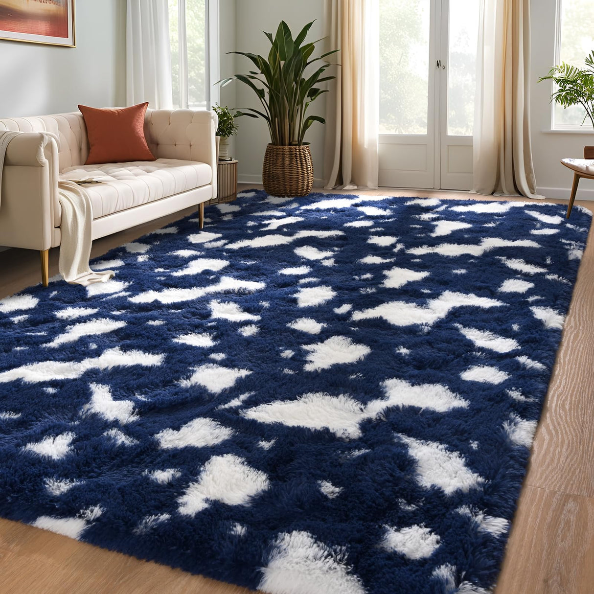 Fluffy Bedroom Rug Carpet - 5x7 Feet Shaggy Area Rugs for Living Room, Soft Rug for Girls Boys Kids Room,