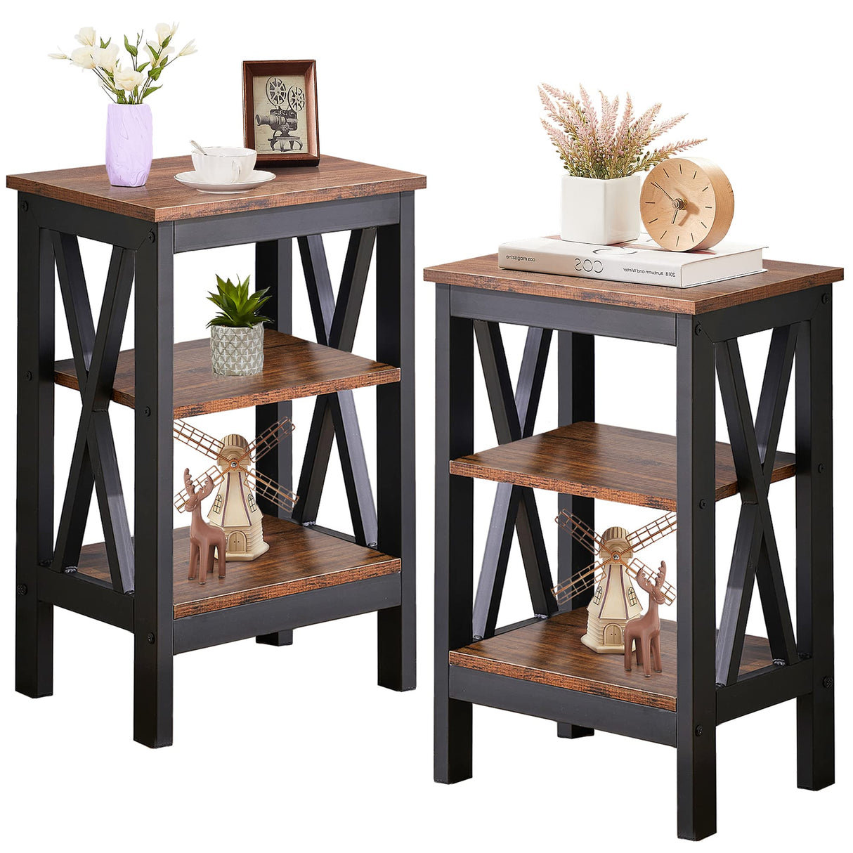 Side Storage Shelf Nightstands for Living Room,Bedroom Furniture,Shelves