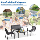 Outdoor Patio Conversation Sets with Glass Coffee Table