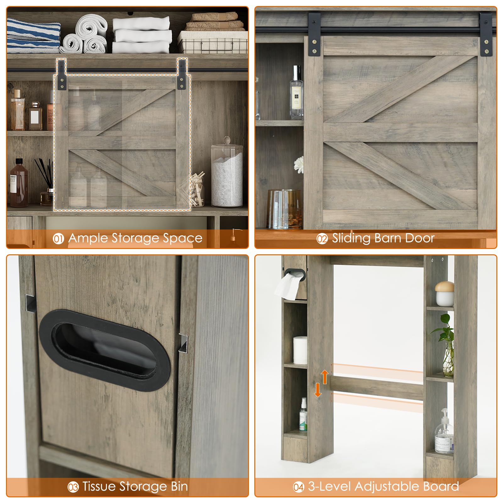 Over The Toilet Storage Cabinet, Over The Toilet Rack for Bathroom, Over Toilet Storage