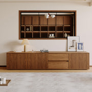 79" Mid-Century Modern TV Stand with Fluted Door Storage