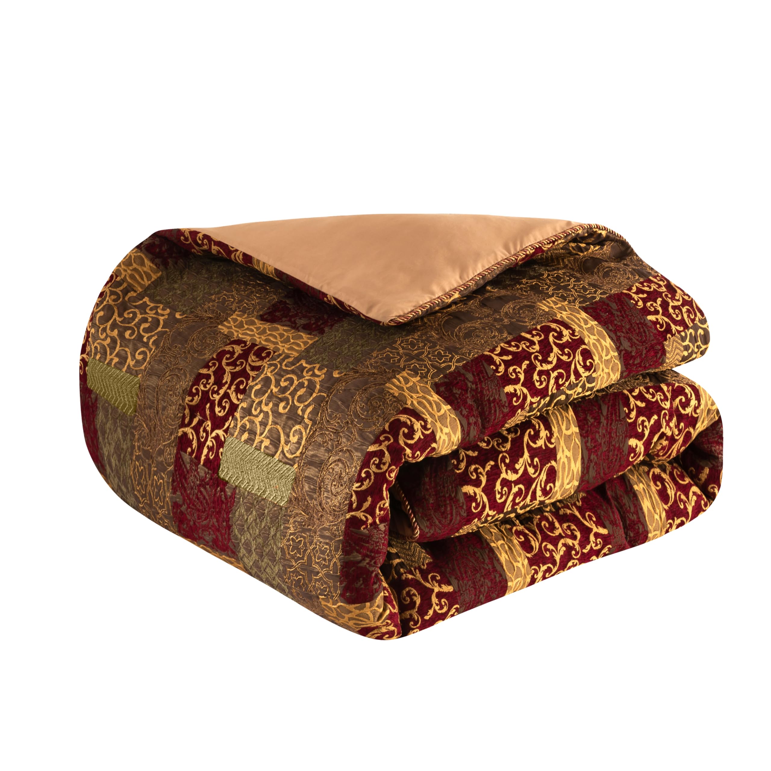 9-Piece Jacquard Luxury Patchwork Comforter Set - King