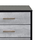 San 19 Inch Glamorous Style Nightstand, 3 Drawers