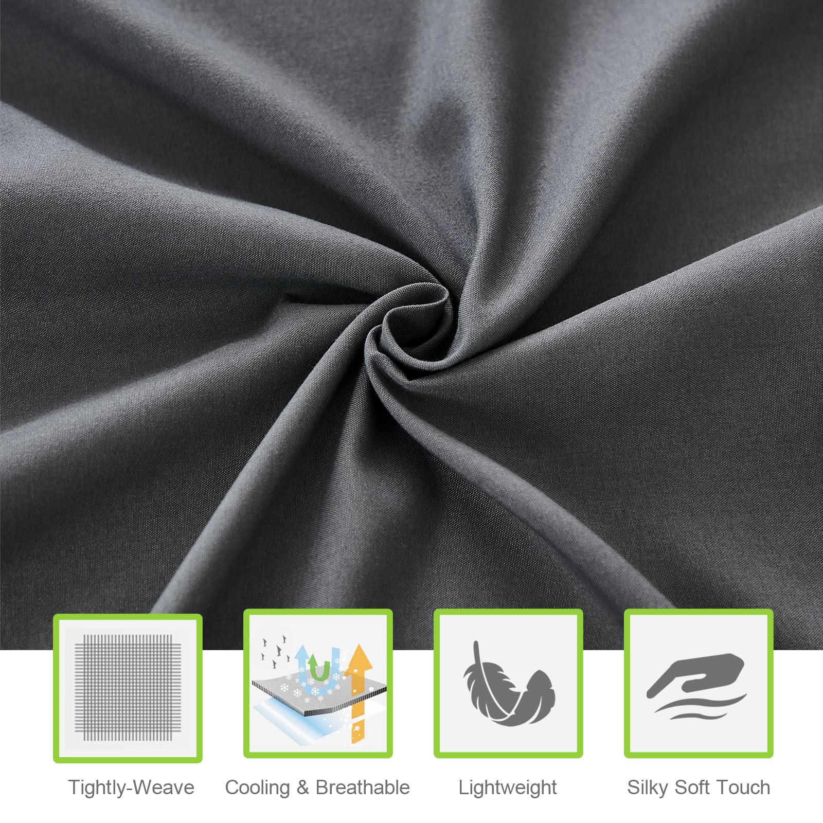 King Size Sheets Set, 4 Piece Microfiber Grey Bed Sheets King Set,Hotel Luxury Super