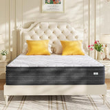 Twin Mattress 10 Inch, Hybrid Twin Size Mattress in a Box, Twin Bed Mattress with Individual Pocket Springs and Pressure