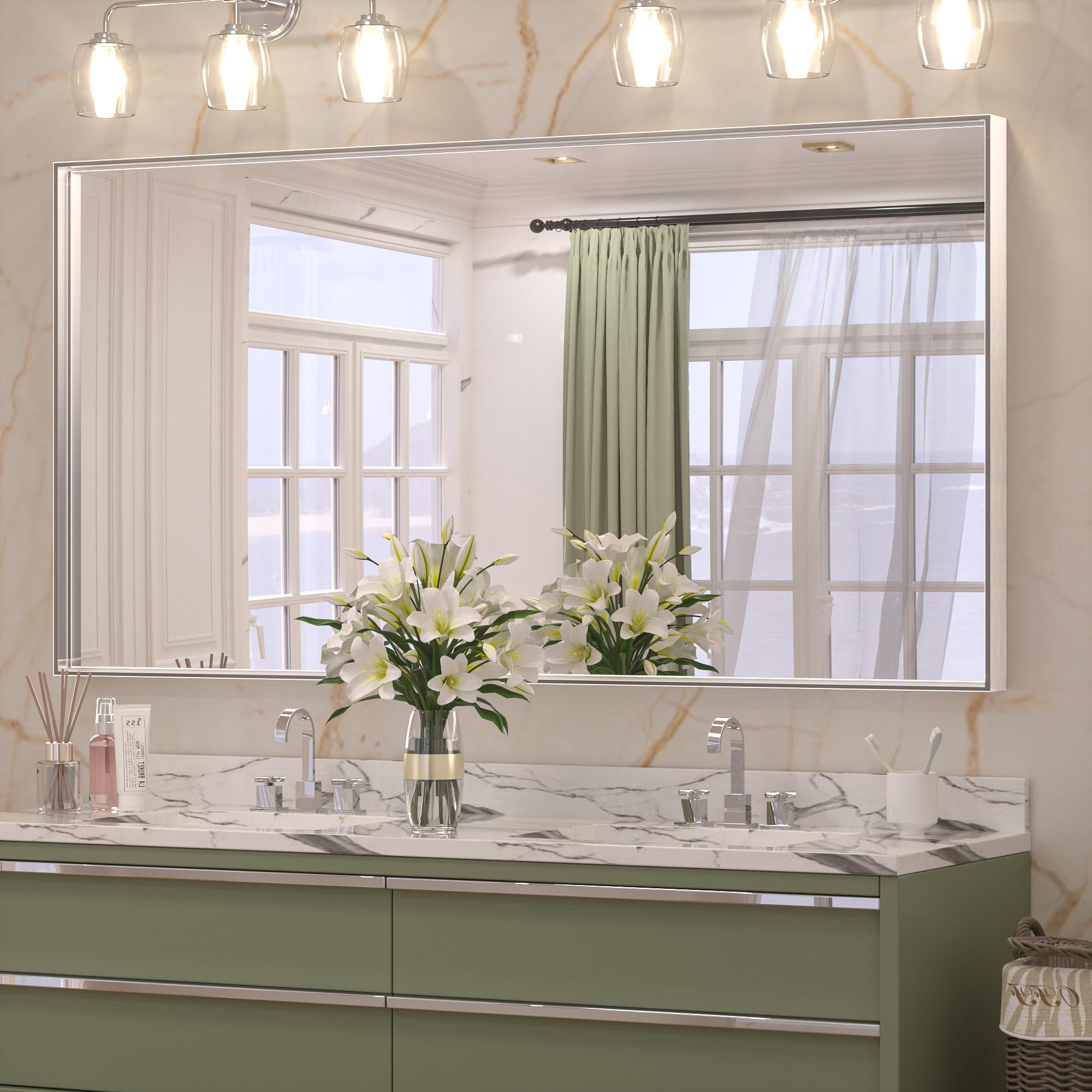 Mirror  Rectangular Wall Mirror Large Metal Framed Mirror