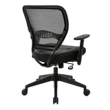 Seating Professional AirGrid Dark Back and Padded Black Eco Leather Seat, 2-to-1