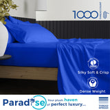 Pure Cotton King Size Cotton Bed Sheets Set (King, 1000 Thread Count) Royal Blue Bedding