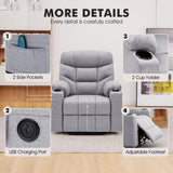 Electric Power Lift Recliner Chair Sofa for Elderly with Massage and Heat, Linen Fabric