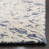 Blossom Collection 4' Square Blue/Ivory BLM103M Handmade Premium Wool