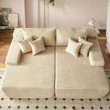 81" Oversized Sectional Double Lounge Chaise with Cloud Plush Sofa Bed