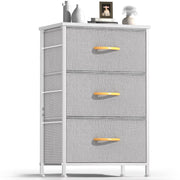 Dresser for Bedroom, 3 Chest of Drawers, Fabric Nightstand