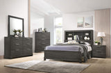 lantha Queen Bed w/Storage - - Gray Oak