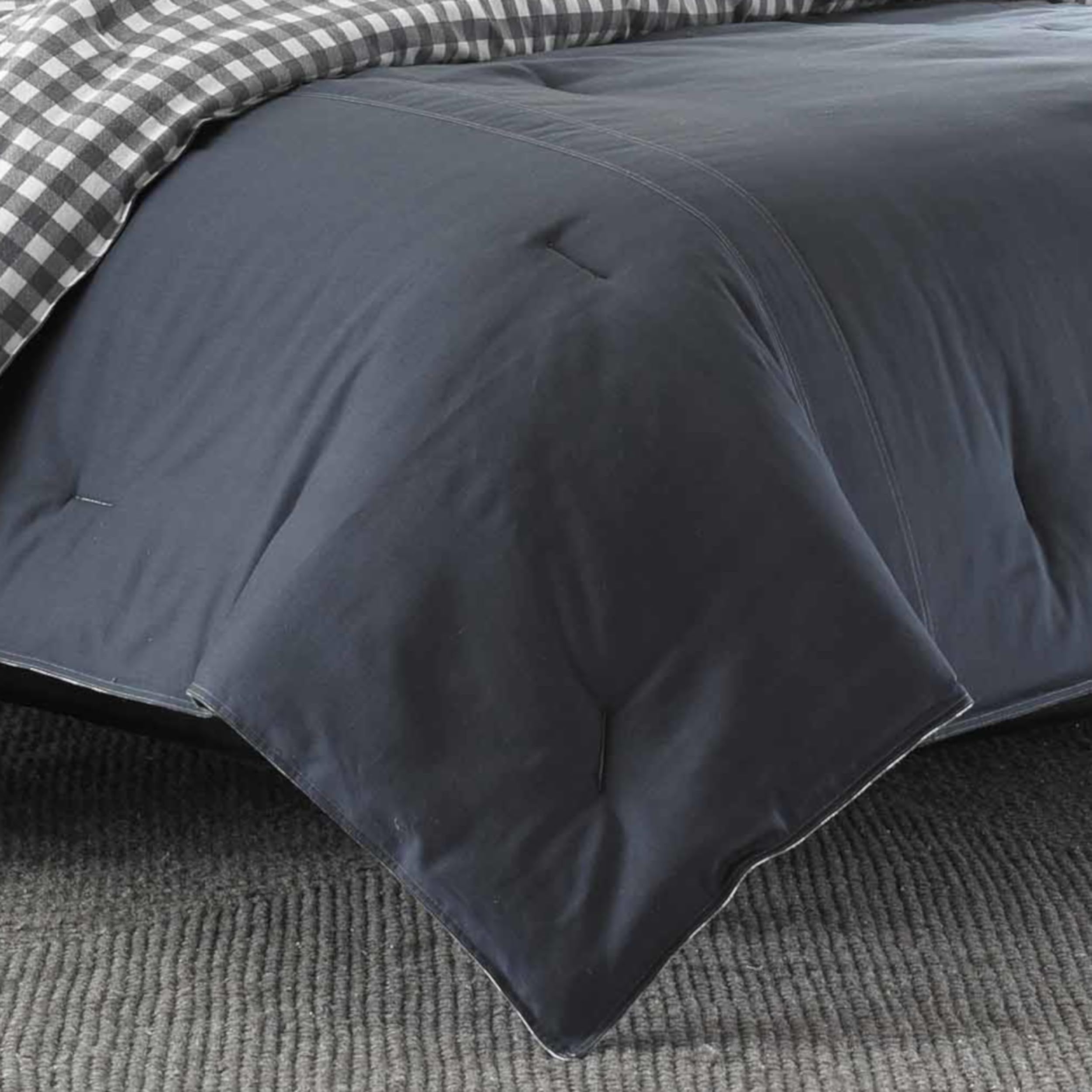 Reversible Cotton King Comforter Set - Kingston Charcoal