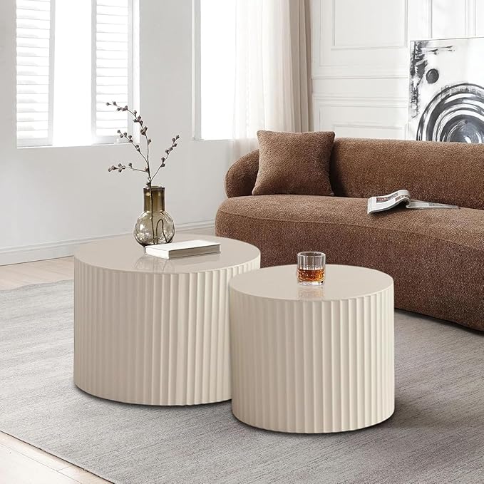 Handcraft Drum Coffee Table Stylish Simple Circle Side End Table No Need l