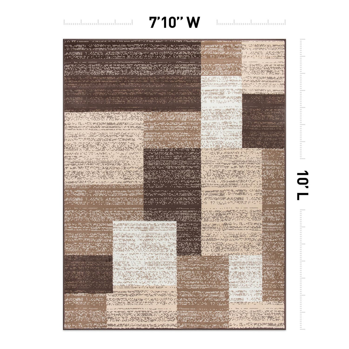 Contemporary Distressed Boxes Area Rug - Brown