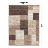 Contemporary Distressed Boxes Area Rug - Brown