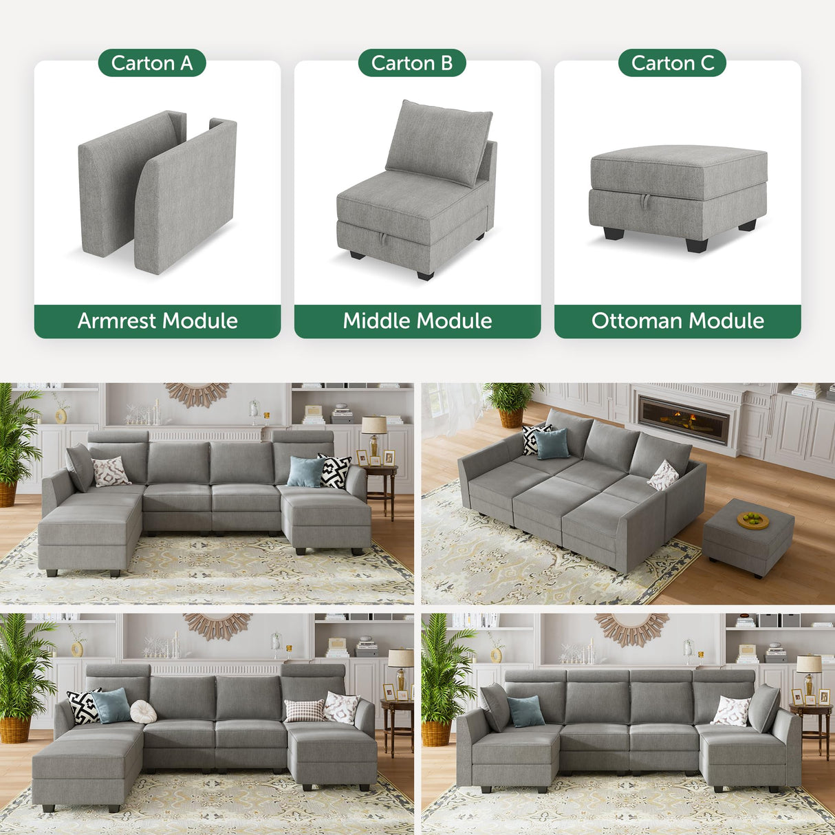 Modular Sectional Sofa with Storage, Sleeper Sectional Sofa Modular