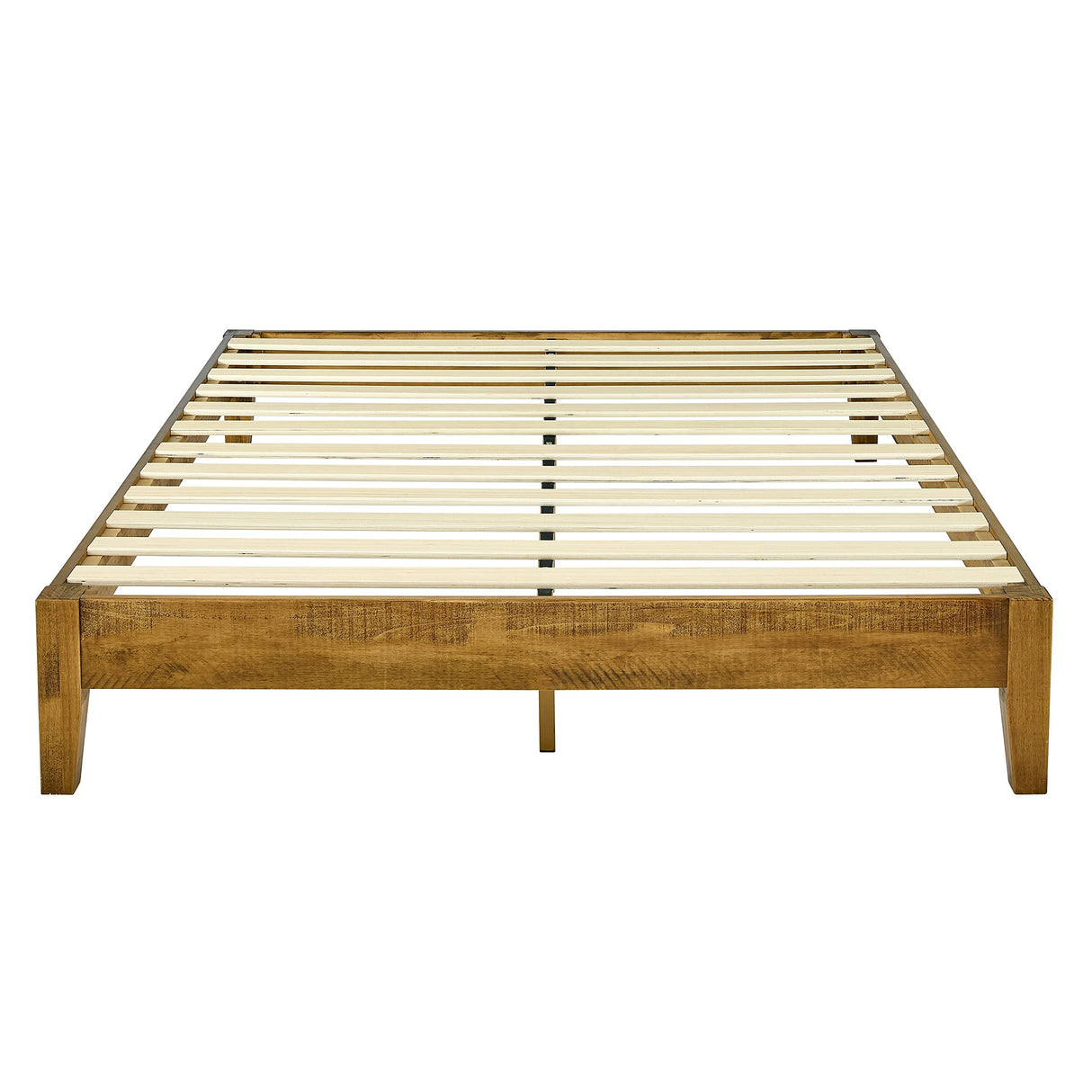 Mid-Century Wood Platform Bed Frame,No Box Spring Needed,Strong Wood Slat Support