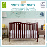 Chelsea 5-In-1 Convertible Crib In Cherry, JPMA Certified