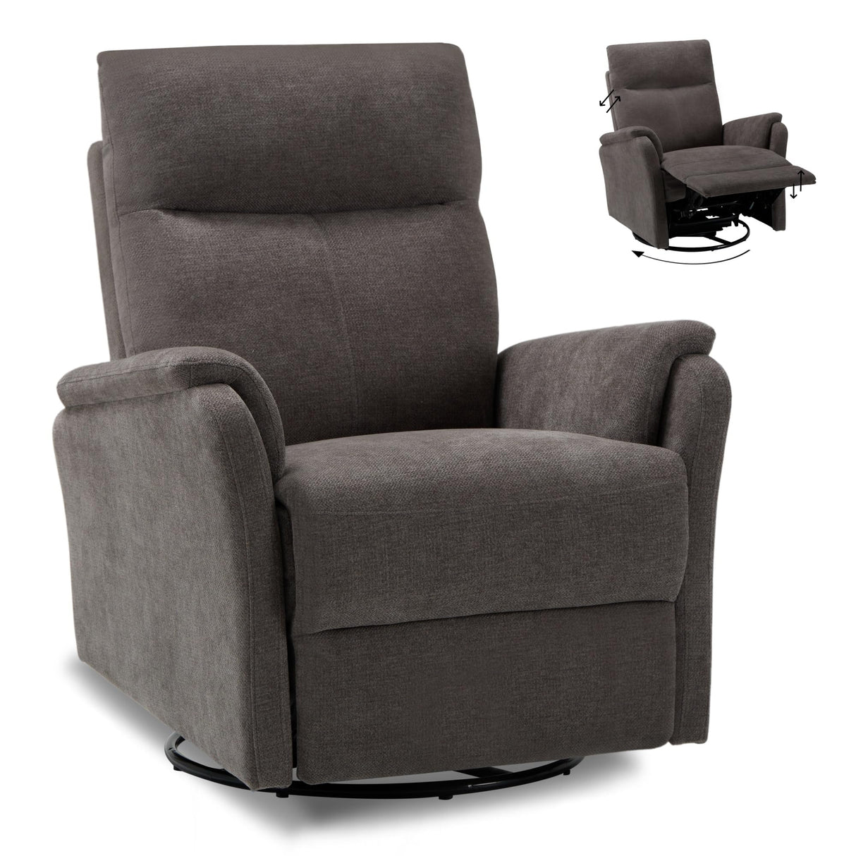 Chair, Living Room Glider Chairs Home Theater Seat with Footrest Cushion,