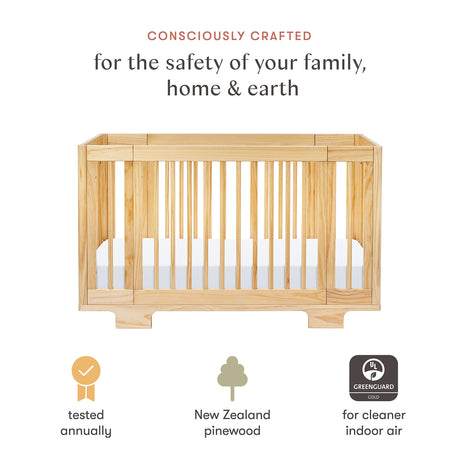 Yuzu Convertible All-Stages Bassinet, Midi, Full-Size Crib in Natural